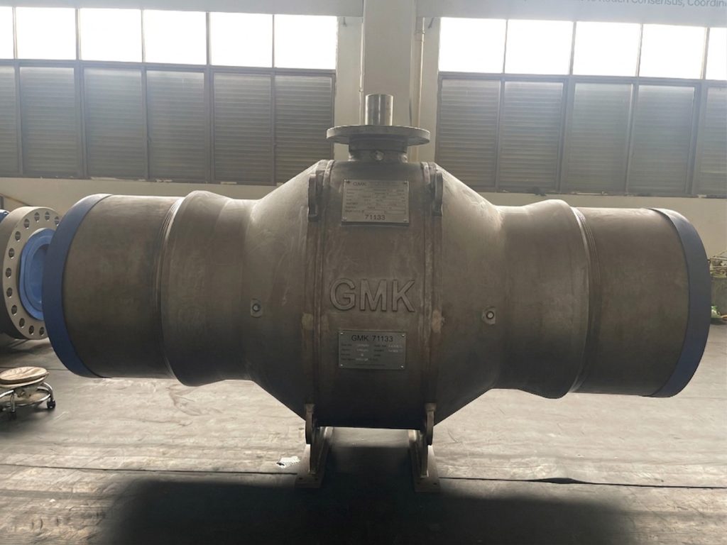 Large diameter pipeline ball valve at GMK factory